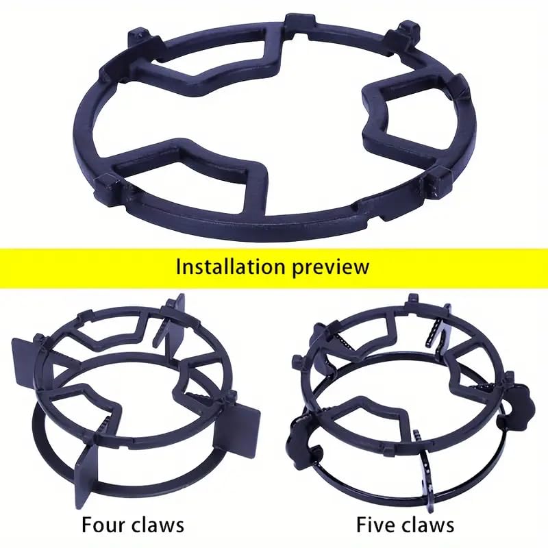 LEKORED Universal Non Slip Black Carbon Steel Wok Stove Rack Support Rack Stand for Burner Gas Stove Hobs Cooker Kitchen Supplies Cookware Accessories Kitchen Tools Pack of 1 - Image 5