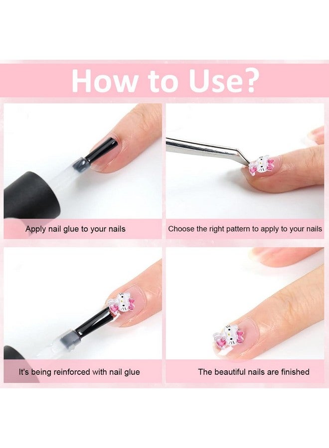 MAYCREATE� 70Pcs 3D Nail Decals Flatback Nail Decal Charms Sanrio Nail Decal Charms 7 Designs Kuromi and Kitty Themed Resin Cartoon Nail Decals Charms for DIY Nail Art, DIY Handcrafts, Decorations - Image 3