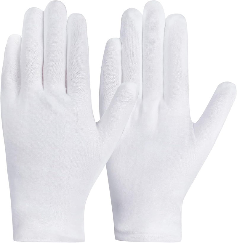 Outee Moisturizing Gloves 12 Pairs 24 pcs Cotton 7 Inch Dry Skin Hand Spa Gloves Moisture Enhancing Glove