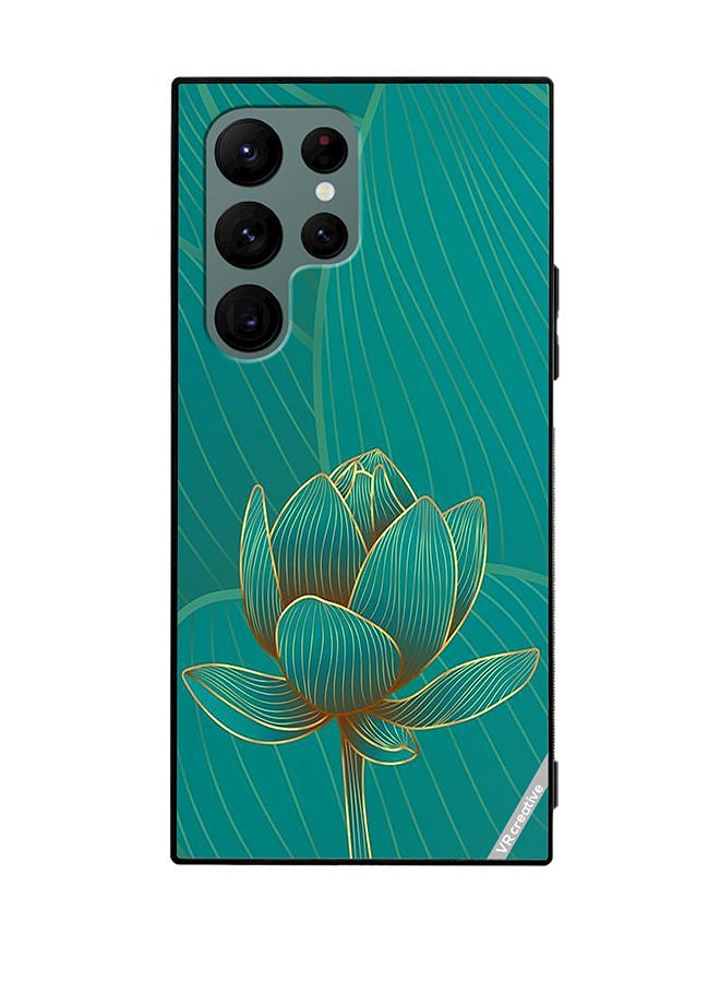 VR CREATIVE Protective Case Cover For Samsung Galaxy S22 Ultra 5G Green Rose Design Multicolour - Image 1