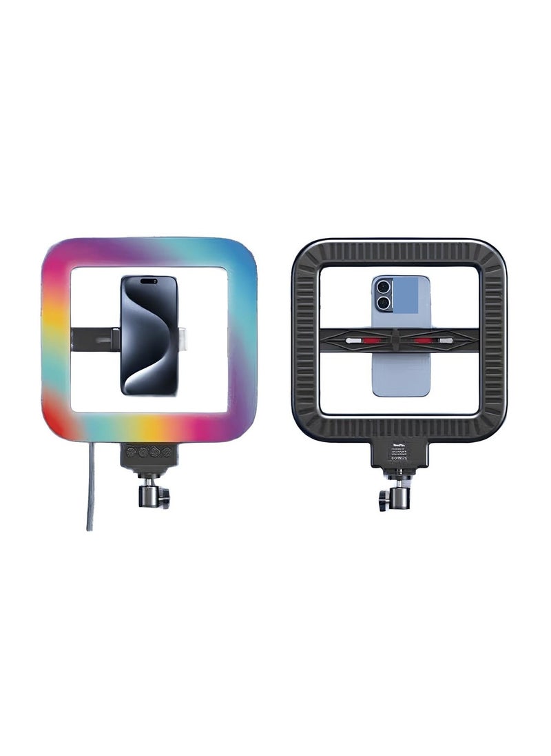 NeePho NEEPHO MJ-28 Tri-Color RGB Small Square Ring Light with HSI Technology - 360° Rotation - Professional Makeup Lighting  - Image 3