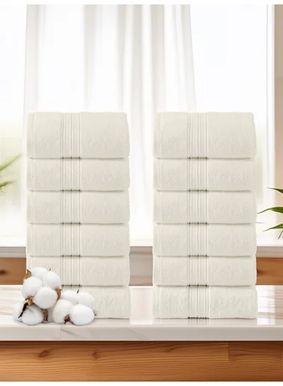 Donetella 12-Piece Face Towel Set, 30x30 cm | 600 GSM 100% Combed Cotton | Soft, Plush & Ultra-Absorbent | Ideal for Facial Care, Baby Care & Daily Use