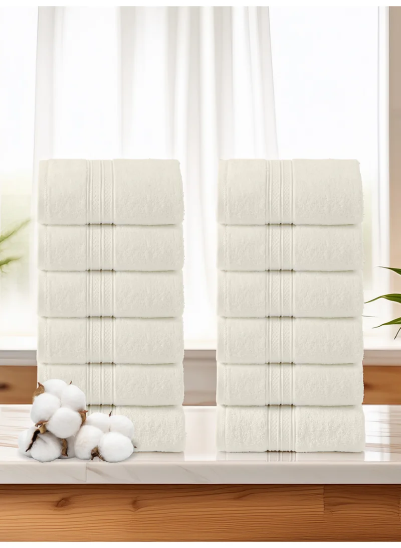 Donetella 12-Piece Washcloth  and Face Towel Set, 30x30 cm | 100% Combed Cotton 600 GSM | Thick, Soft, Ultra-Absorbent & Quick-Drying | Ideal for Spa, Gym, Hotel & Daily Use