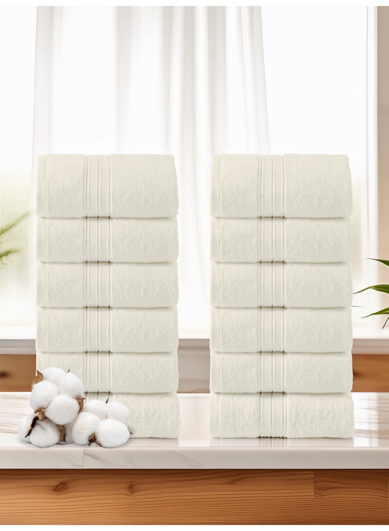 Donetella 12-Piece Washcloth  and Face Towel Set, 30x30 cm | 100% Combed Cotton 600 GSM | Thick, Soft, Ultra-Absorbent & Quick-Drying | Ideal for Spa, Gym, Hotel & Daily Use - Image 1