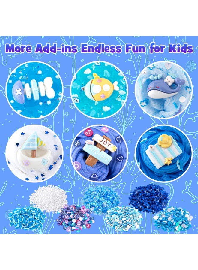 FLYHSO 6 Pack Slimes, Blue Slime Kit, Butter Cloud Slime for Boys Girls Ages 8-12,Toys for Girls and Boys, Slime Party Favors Goodie Bag Stuffers, 4 5 6 7 8 9 10 Year Old Girl Birthday Gift Cute Stuff - Image 2