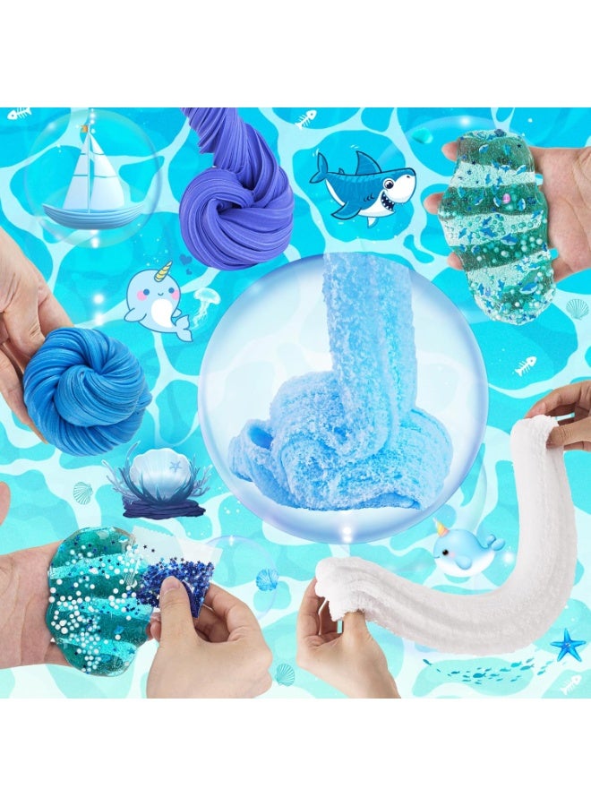 FLYHSO 6 Pack Slimes, Blue Slime Kit, Butter Cloud Slime for Boys Girls Ages 8-12,Toys for Girls and Boys, Slime Party Favors Goodie Bag Stuffers, 4 5 6 7 8 9 10 Year Old Girl Birthday Gift Cute Stuff - Image 4