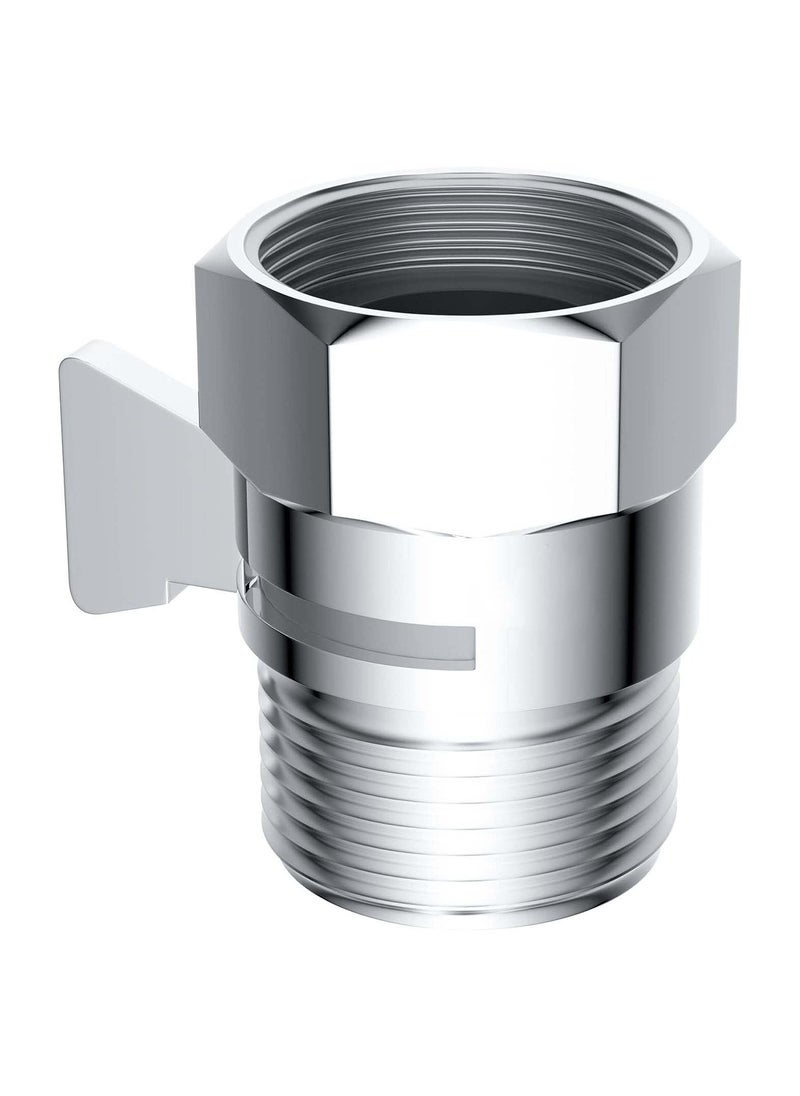 Water Flow Control Valve, Angle Simple Brass Shut Off Valve G1/2 Brass Shut-off Valve with Handle for Handheld Shower, Water Volume Pressure Adjust Valve, Shower Head Flow Control Valve - Image 1