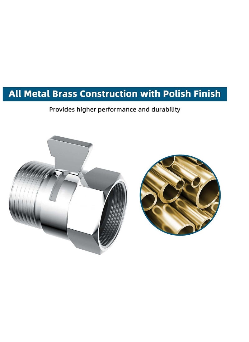 Water Flow Control Valve, Angle Simple Brass Shut Off Valve G1/2 Brass Shut-off Valve with Handle for Handheld Shower, Water Volume Pressure Adjust Valve, Shower Head Flow Control Valve - Image 5