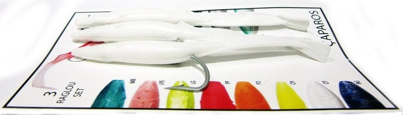 3 Piece Raglou Set Silicone Bait - White 8.5cm