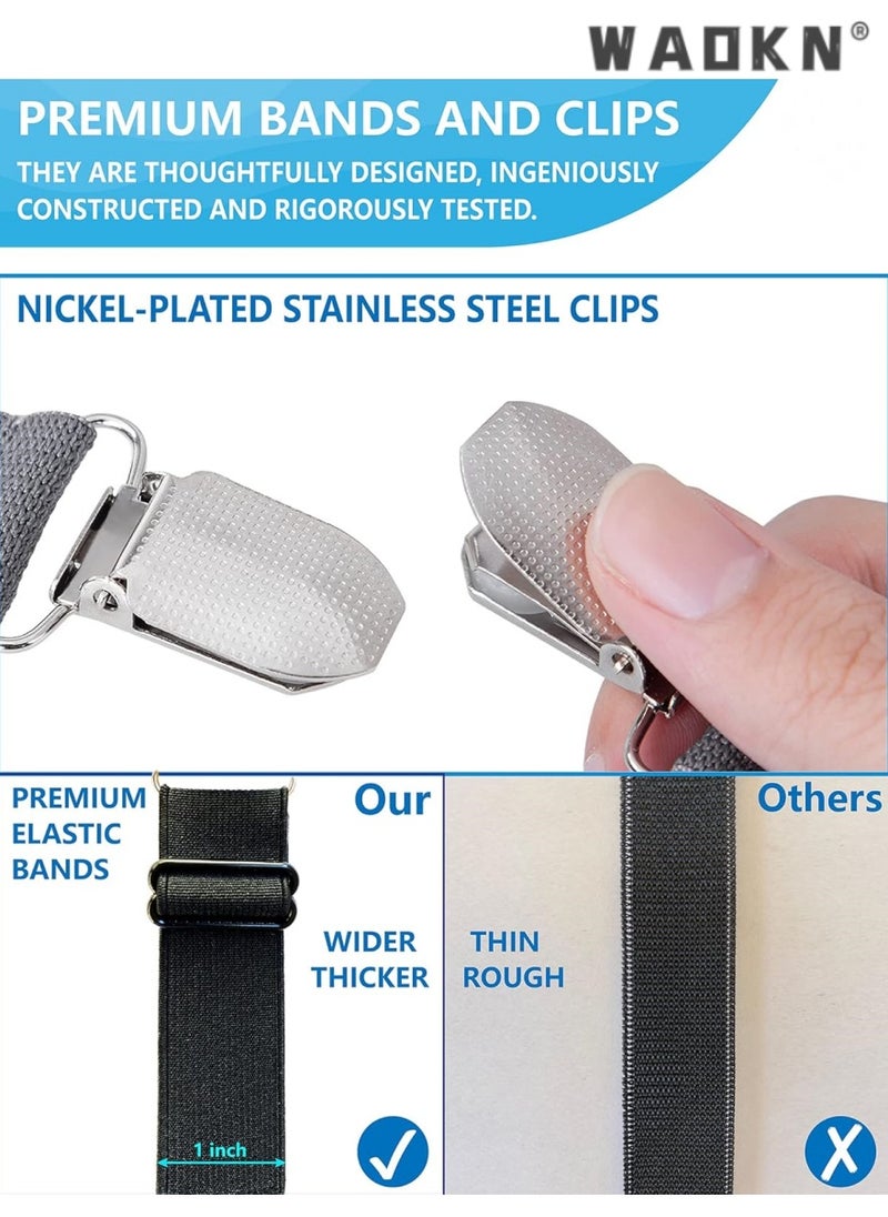 WAOKN High Quality Multi-Function Sheet Clips Cross Sheet Fixing Straps Suitable for Bedding Sheet Clips and Sheet Fixing Elastic Band Sheet Suspender Fastener 2pcs/Set White  - Image 4