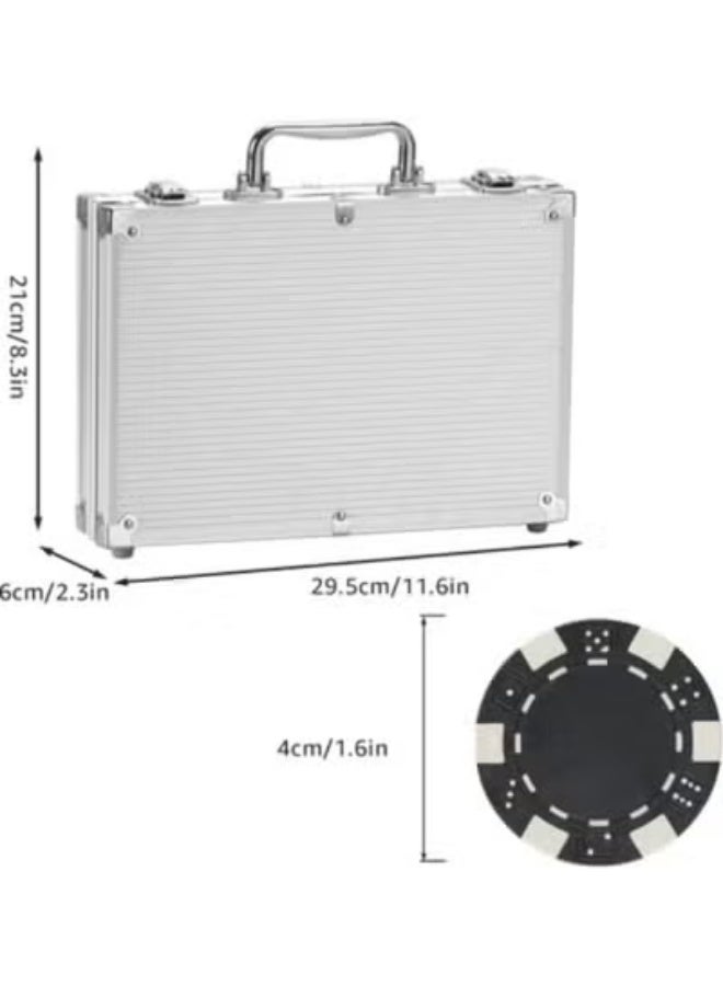 M.A&F's Casino Style Poker Set, 300 Pcs white number Ceramic Printed Denomination Chips with Lockable Aluminum Finish Case, Multiplayer Game, 14+ Years - Image 5