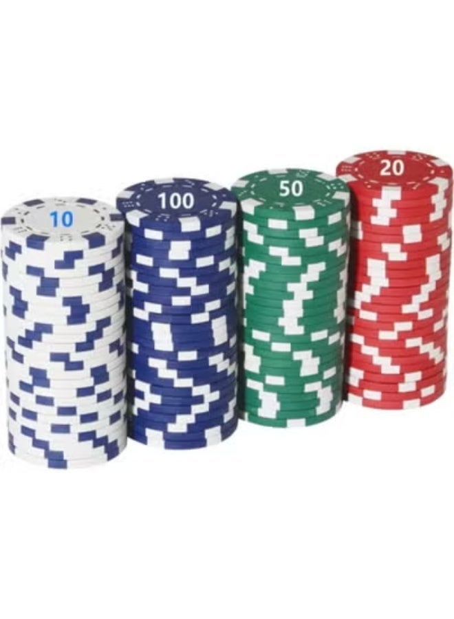 M.A&F's Casino Style Poker Set, 300 Pcs white number Ceramic Printed Denomination Chips with Lockable Aluminum Finish Case, Multiplayer Game, 14+ Years - Image 2
