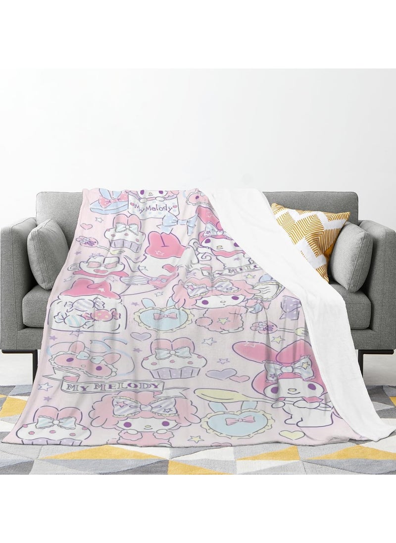 General Kuromi Cinnamoroll & Kuromi Flannel Blanket Home Decor Blanket 50x60 Inches  - Image 1