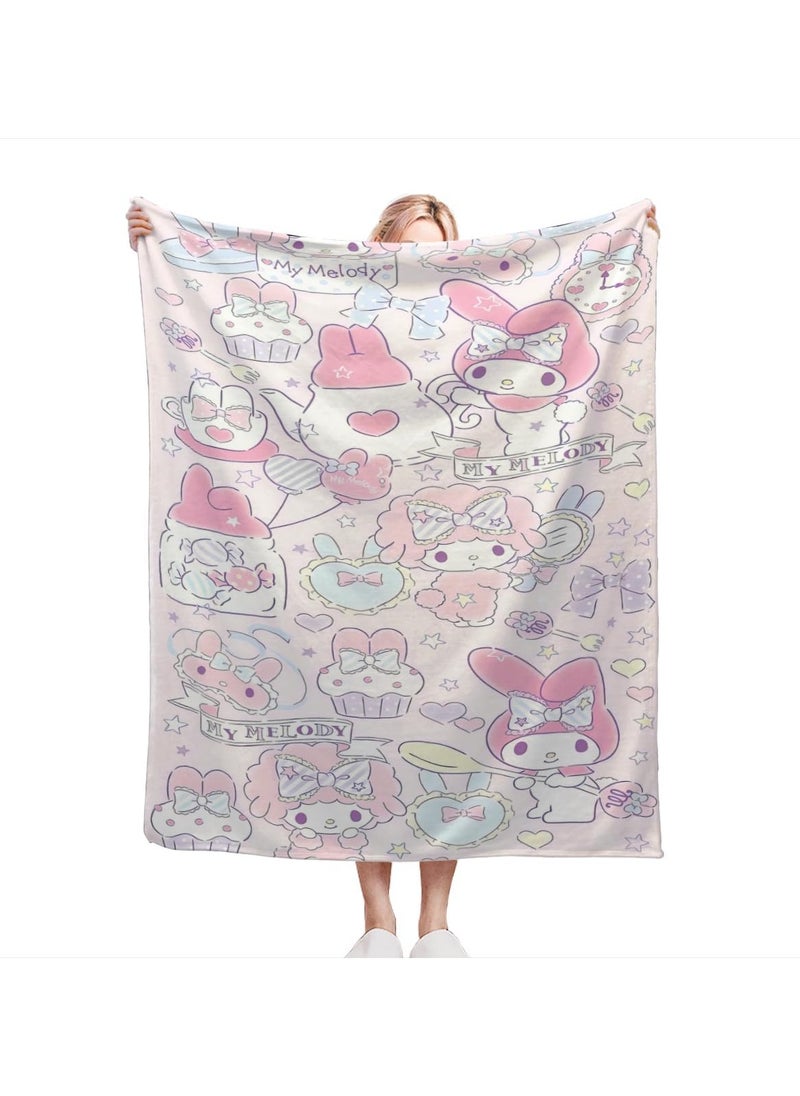 General Kuromi Cinnamoroll & Kuromi Flannel Blanket Home Decor Blanket 50x60 Inches  - Image 2