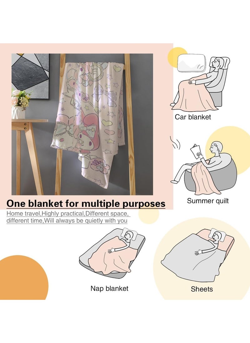 General Kuromi Cinnamoroll & Kuromi Flannel Blanket Home Decor Blanket 50x60 Inches  - Image 4