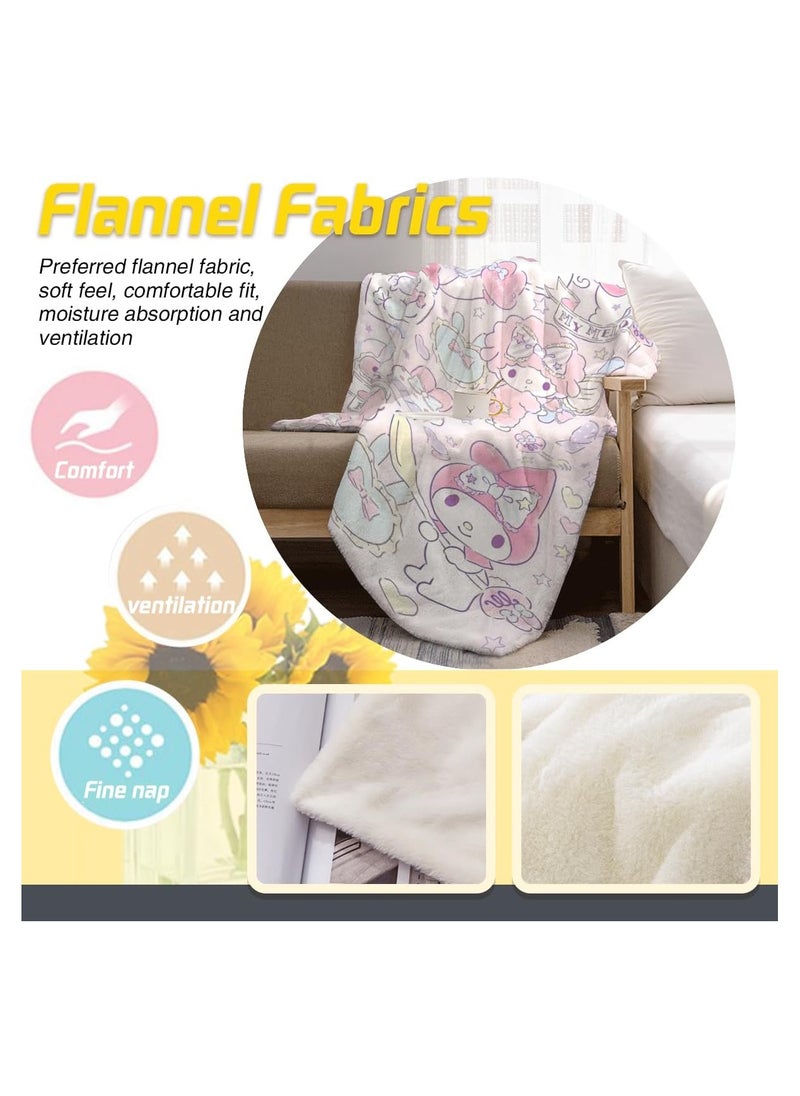 General Kuromi Cinnamoroll & Kuromi Flannel Blanket Home Decor Blanket 50x60 Inches  - Image 5