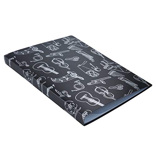 KingPoint Music File Folder A4 Size Sheet Music Folder Paper Documents Music Themed 40 Pockets Storage Folder - Image 2