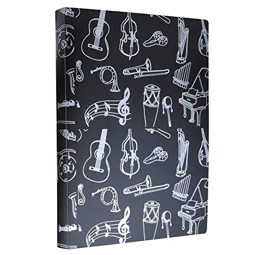 KingPoint Music File Folder A4 Size Sheet Music Folder Paper Documents Music Themed 40 Pockets Storage Folder - Image 1