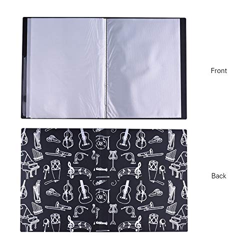 KingPoint Music File Folder A4 Size Sheet Music Folder Paper Documents Music Themed 40 Pockets Storage Folder - Image 3