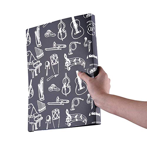 KingPoint Music File Folder A4 Size Sheet Music Folder Paper Documents Music Themed 40 Pockets Storage Folder - Image 4