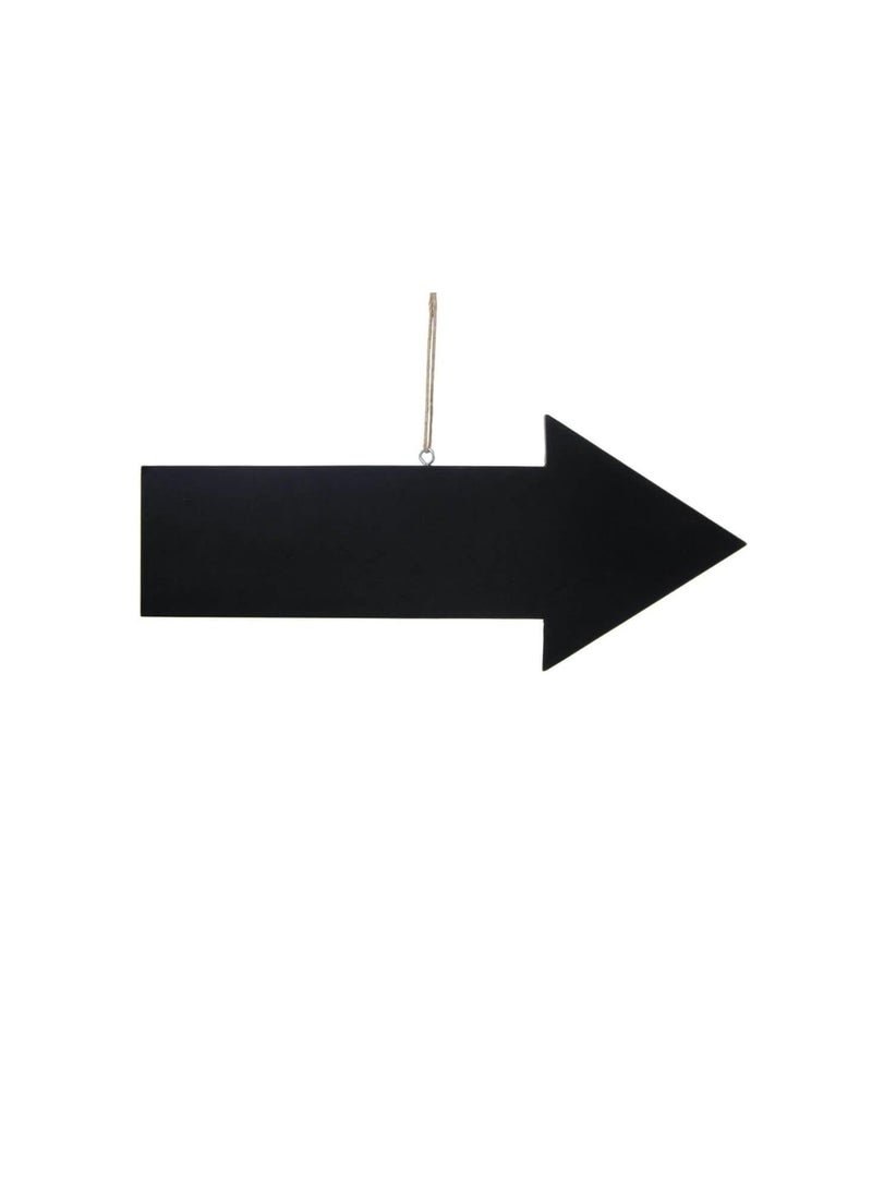 Hanging Black Chalkboard Arrow Sign 12in x 5in - Image 1