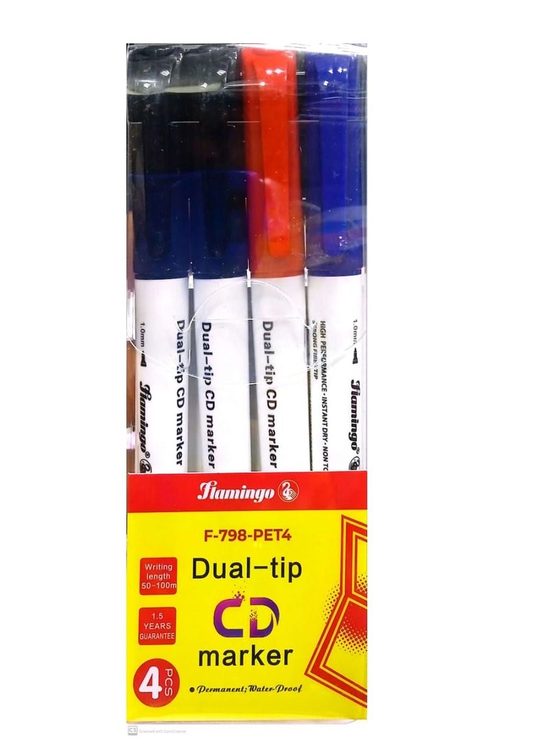 Flamingo 4Pieces Dual Tip Permanent Marker - Image 2
