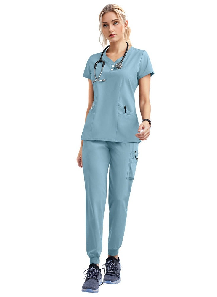 KUYING New V-neck Split Style Clinic And Hospital Medical Work Clothes  - Image 1
