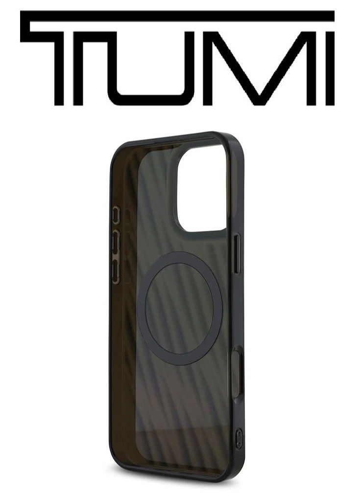 CG MOBILE iPhone 16 Pro case with back protection , iphone 16 pro cover strong shockproof, cover iphone 16 pro supports MagSafe wireless charging, with a French design and approved by the global brand Tumi, transparent design in Black.  - Image 5