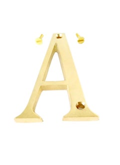 Sara International Robin Exports Metal Alphabet A with 2 Screws 4 Inch Gold  - Image 2