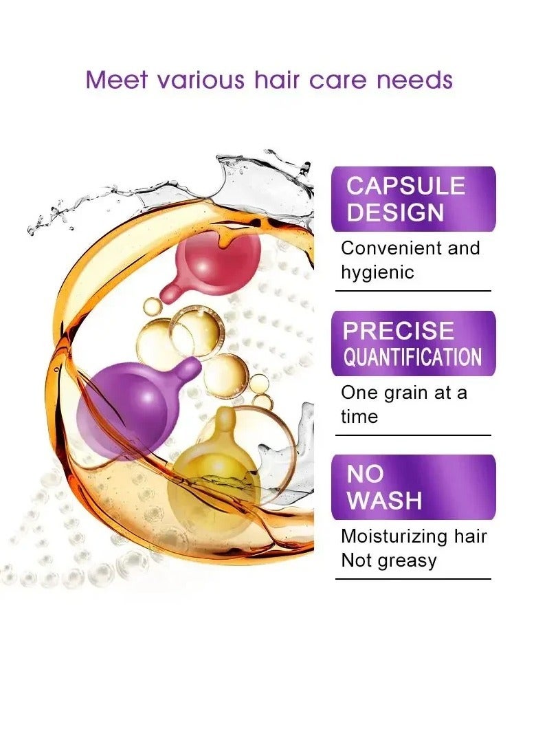 Sevich كبسولة مصل فيتامين للشعر، كبسولة فيتامين لشعر ناعم وحريري، كبسولات زيت مصل علاج الشعر بفيتامينات A وC وE، خلاصة ترطيب الشعر لإصلاح الشعر، (أحمر، 1 زجاجة (30 كبسولة)) - Image 2