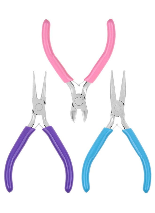 وهاواي 3pcs Mini Pliers set professional for Jewelry Pliers Making Tools needle Nose Long Round Wire Cutter Repair, Wrapping, Cutting Small Jewelry Making Tool Kit  - Image 1