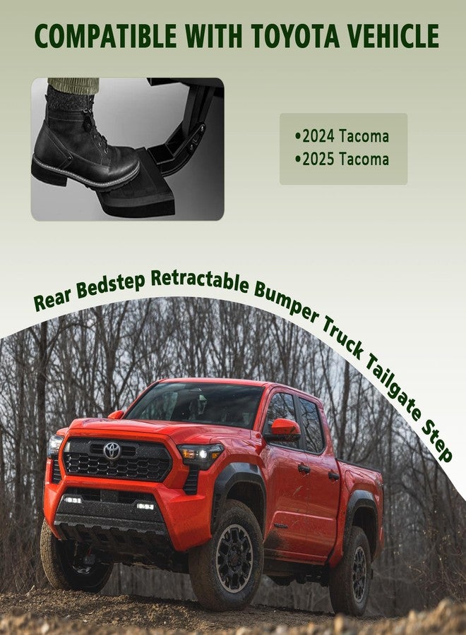ZONFANT Rear Bed Step Compatible with Toyota Vehicle 2024 2025 Tacoma, Retractable Bumper Tailgate Step Folding Truck Step Replaces#PT392-35920 - Image 2