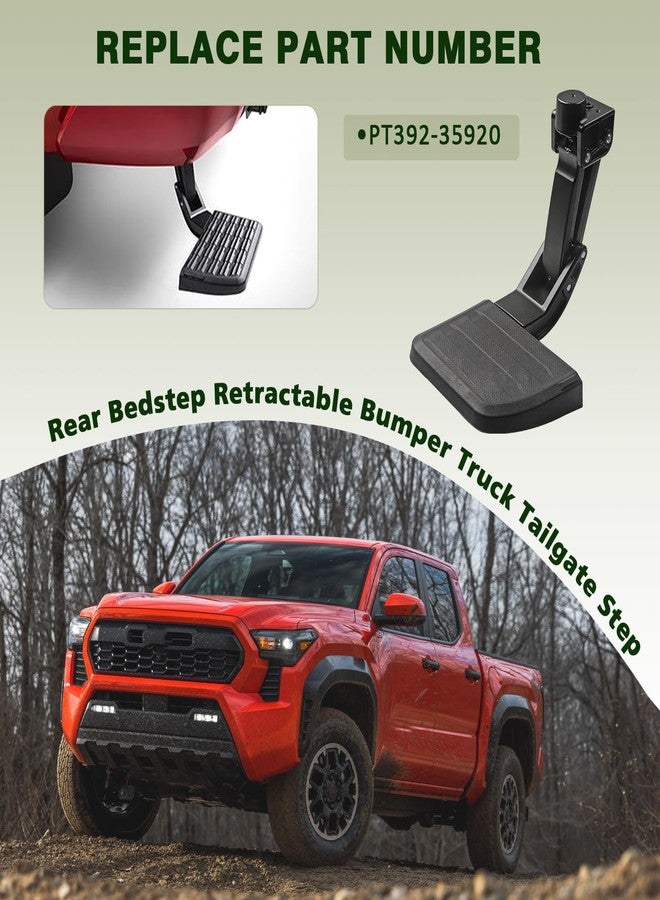 ZONFANT Rear Bed Step Compatible with Toyota Vehicle 2024 2025 Tacoma, Retractable Bumper Tailgate Step Folding Truck Step Replaces#PT392-35920 - Image 3