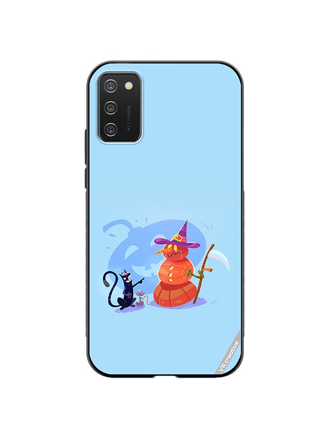 VR CREATIVE Protective Case Cover For Samsung Galaxy A02s Halloween Cat Design Multicolour - Image 1
