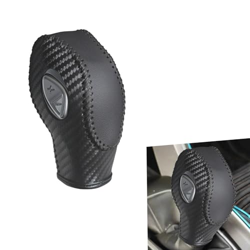 yorpyep Gear Shift Cover Breathable AntiScratch Gear Shift Knob Cover AntiSlip Carbon Fiber Auto Transmission Lever Decoration Compatible with Focus Fiesta Escape Transit EcoSport Black - Image 1