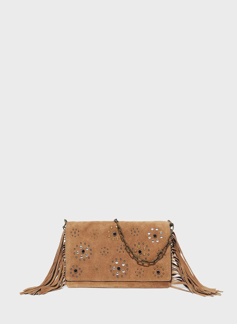 PARFOIS Fringes Leather Crossbody Bag