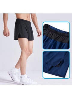 Generic Summer Lightweight Running Shorts with Fanny Pack for Men Black  - Image 2