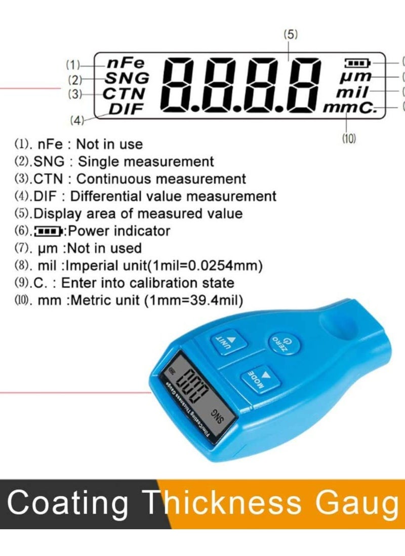 Generic GM200A Coating Thickness Gauge High Accuracy LCD Digital Automotive Car Paint Meter Tester for Manufacturing Industry  - Image 3