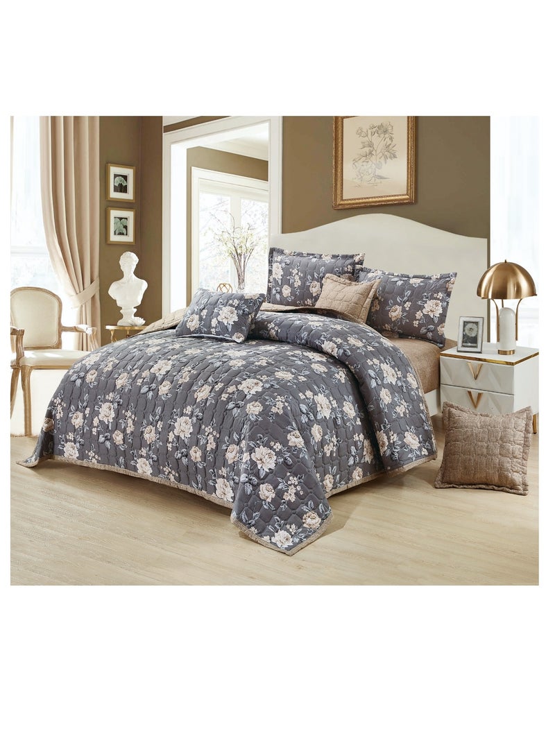 Microfiber Double Bedspread, Fits 200 x 200 cm, 7 Pieces