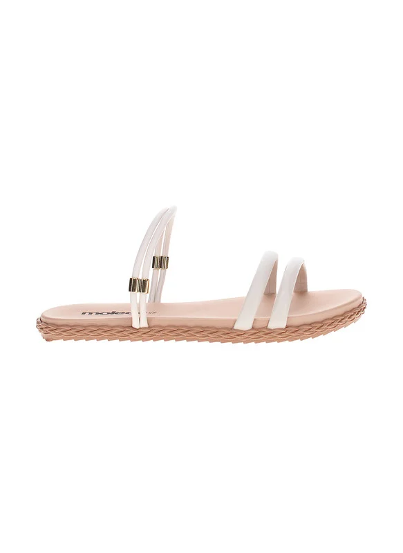 Moleca Moleca Ladies Flat Sandals Off White | Made In Brazil