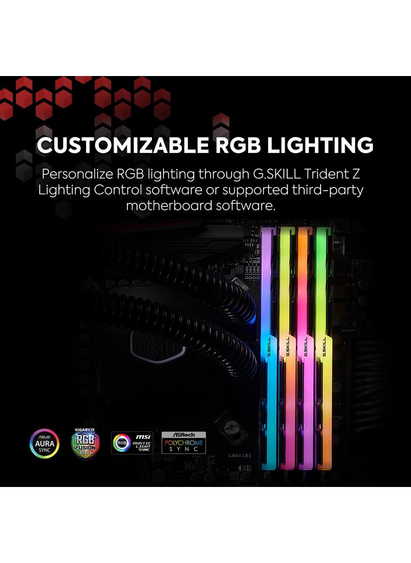 G.Skill G.SKILL Trident Z RGB Series (Intel XMP) DDR4 RAM 32GB (2x16GB) 3200MT/s CL16-18-18-38 1.35V Desktop Computer Memory UDIMM (F4-3200C16D-32GTZR)  - Image 3