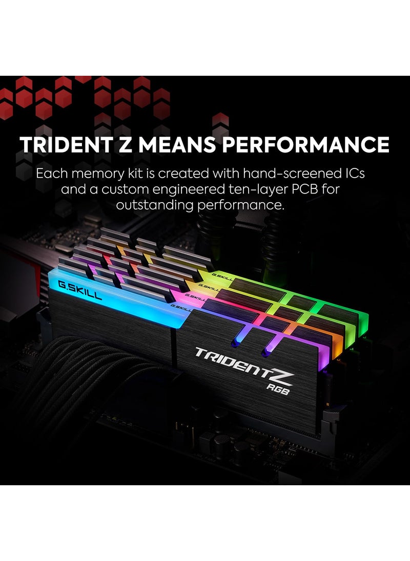 G.Skill G.SKILL Trident Z RGB Series (Intel XMP) DDR4 RAM 32GB (2x16GB) 3200MT/s CL16-18-18-38 1.35V Desktop Computer Memory UDIMM (F4-3200C16D-32GTZR)  - Image 2