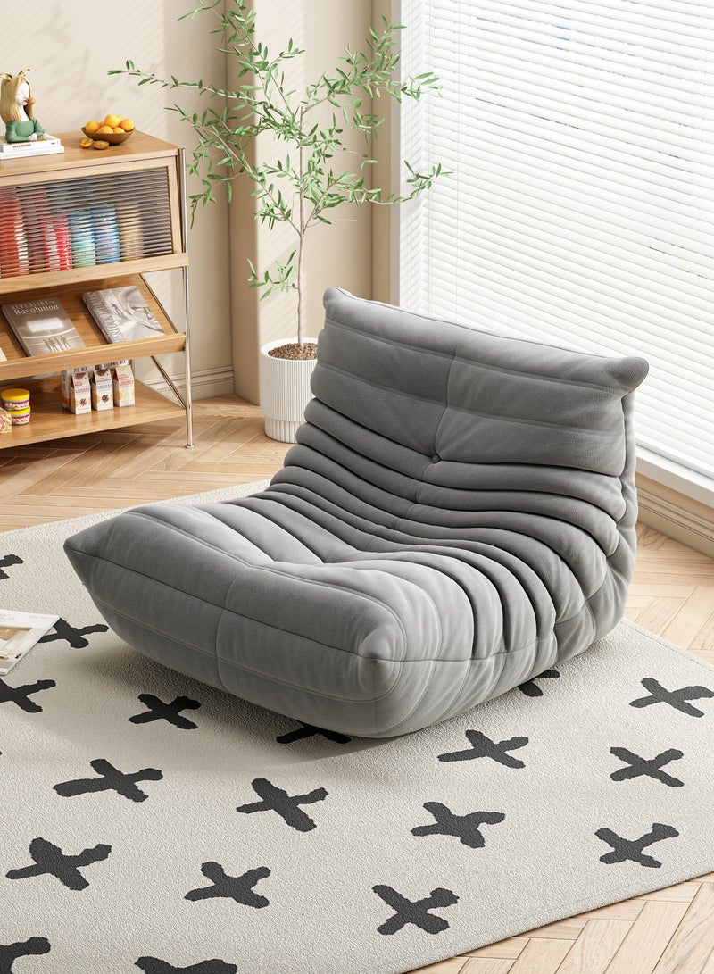 Amoyls Single Sofa Chair, Floor Sofa Couch, Microfiber Lazy Sofa Chair for Living Room Accent Chair, High Resilient Foam-Filled Accent Single Chair for Bedroom,Office,Waiting Room - Image 1