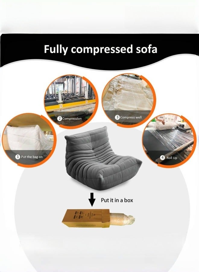 Amoyls Single Sofa Chair, Floor Sofa Couch, Microfiber Lazy Sofa Chair for Living Room Accent Chair, High Resilient Foam-Filled Accent Single Chair for Bedroom,Office,Waiting Room - Image 4