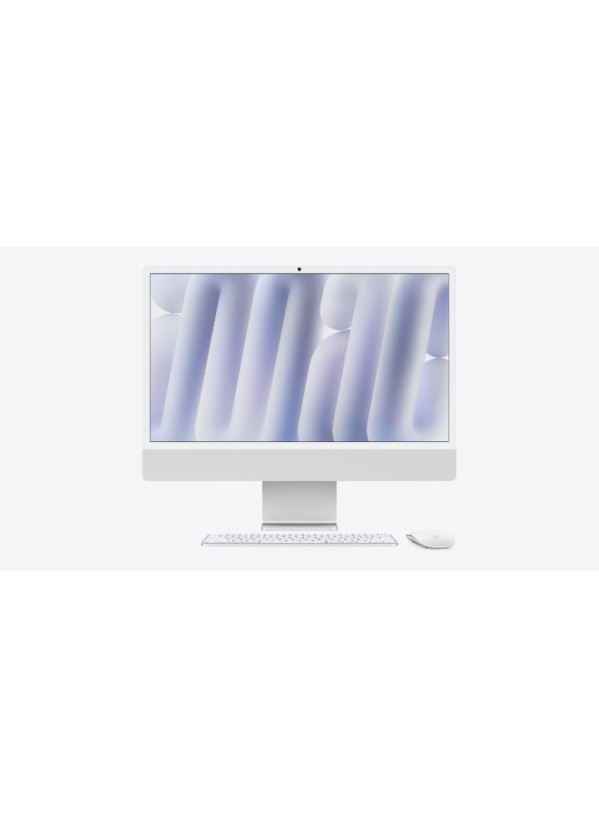 iMac MWUC3 | 24 Inch Display | Apple M4 Chip | 8-Core CPU 8-Core GPU | 16GB RAM | 256GB SSD | macOS | English And Arabic Keyboard | Silver