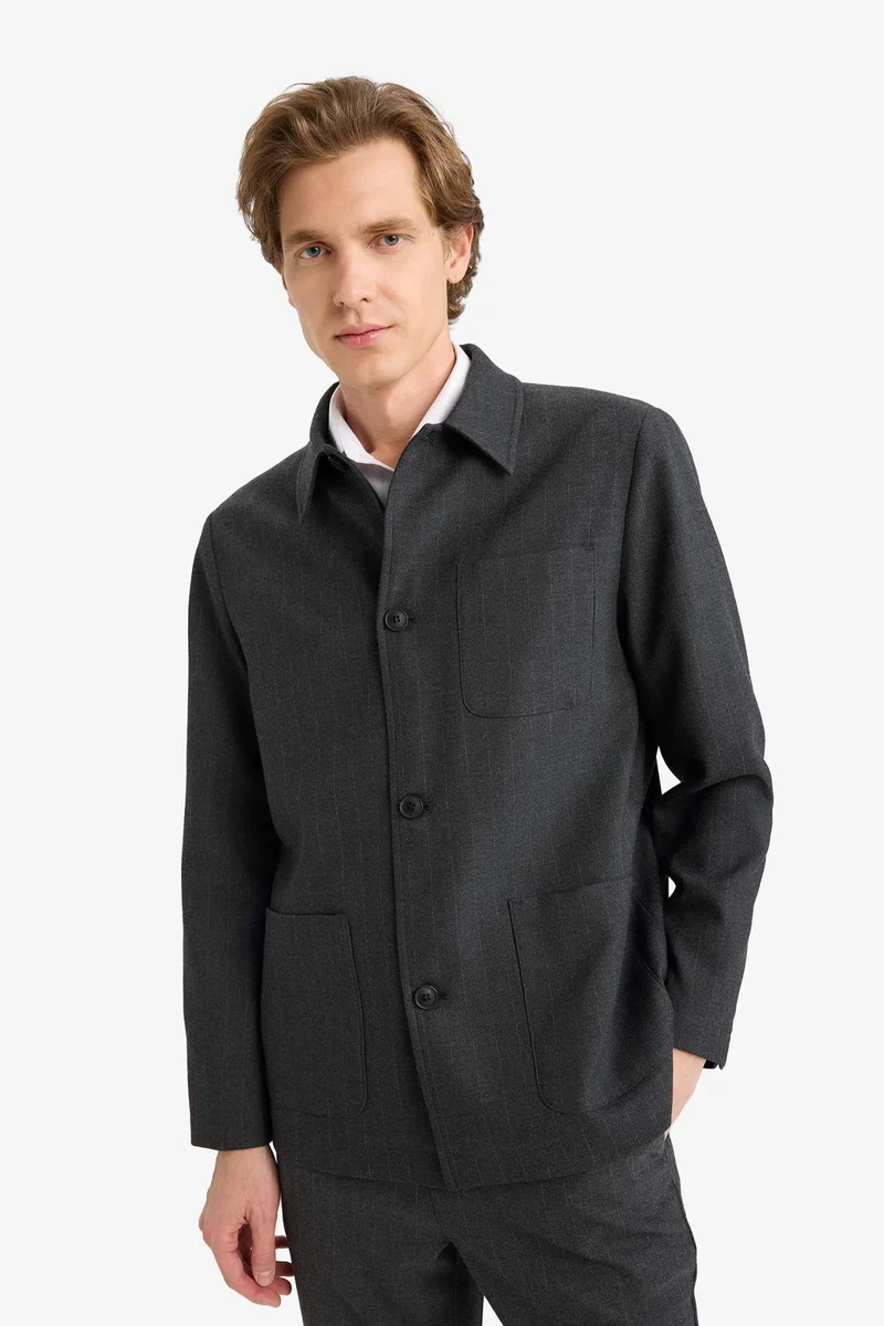 Defacto  Regular Fit Polo Collar Cotton Lined Blazer for Men | Best Price UAE