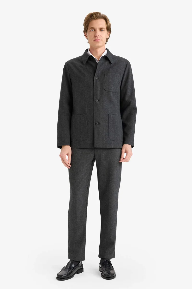 Defacto Regular Fit Polo Collar Cotton Lined Blazer