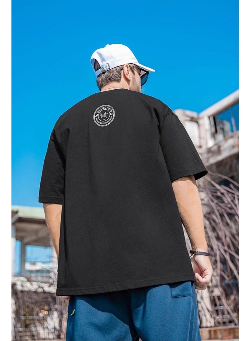 ARCTERYX Mount Cayley Pattern Loose Black T-shirt - Retro Outdoor Printed Short Sleeve T-shirt, double-sided design, suitable for casual street wear, suitable for both men and women, 300g 100% cotton. - Image 3