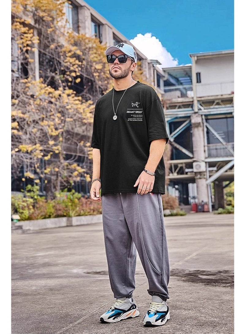 ARCTERYX Mount Cayley Pattern Loose Black T-shirt - Retro Outdoor Printed Short Sleeve T-shirt, double-sided design, suitable for casual street wear, suitable for both men and women, 300g 100% cotton. - Image 5