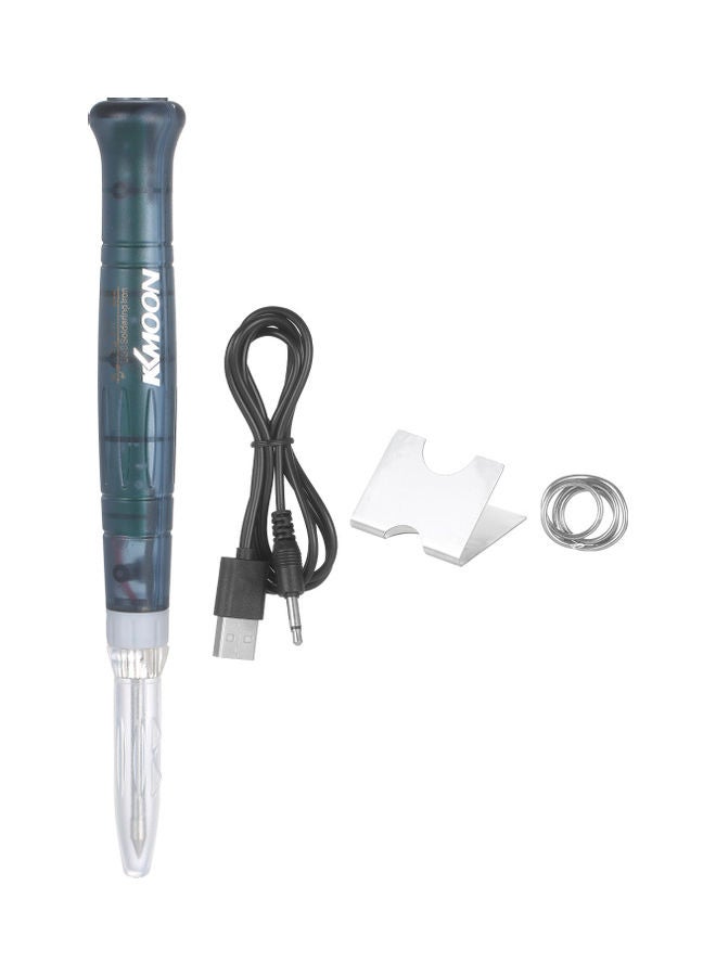 NIBEMINENT Mini Portable Soldering Iron With Accessories Dark Green/Silver 23cm - Image 2